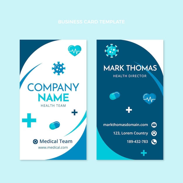 Flat design medical vertical business card