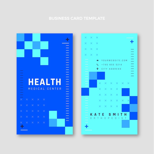 Плоский дизайн медицинской вертикальной визитки