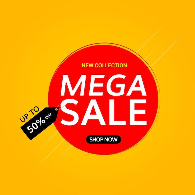 Flat design mega sale background vector design.