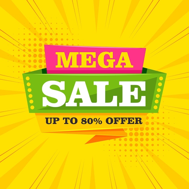 Flat design mega sale background