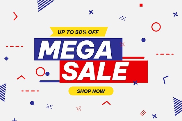 Flat design mega sale background