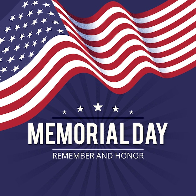 Flat design memorial day concept