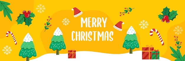 Flat Design Merry Christmas Elements