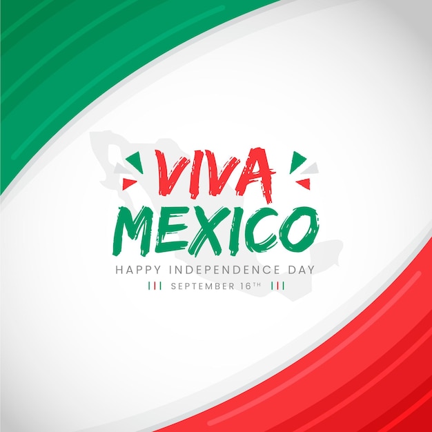 Flat design mexic independence day concept