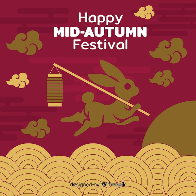 Flat design mid autumn festival