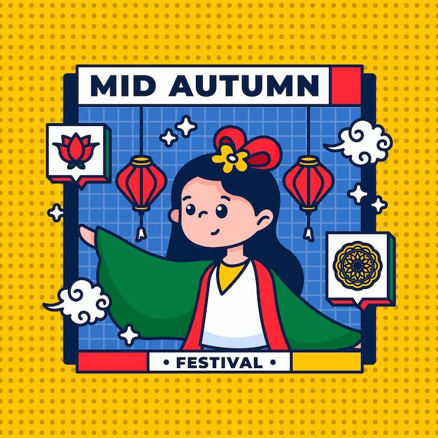 Flat design mid-autumn festival