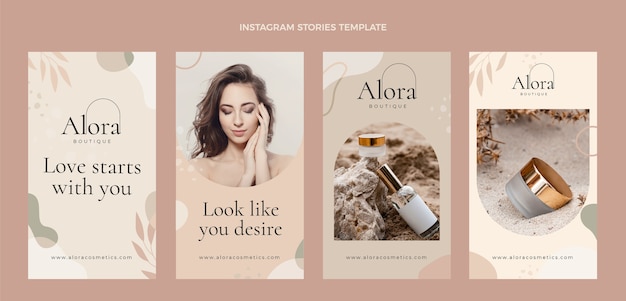 Storie di instagram boutique minimal design piatto