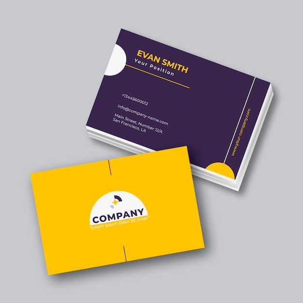 Flat design minimal business card