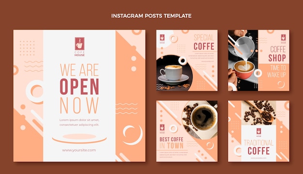 flat design minimal coffee shop instagram post