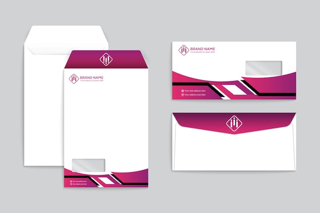 Flat design minimal dental clinic envelope design