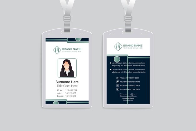 Flat design minimal id card design