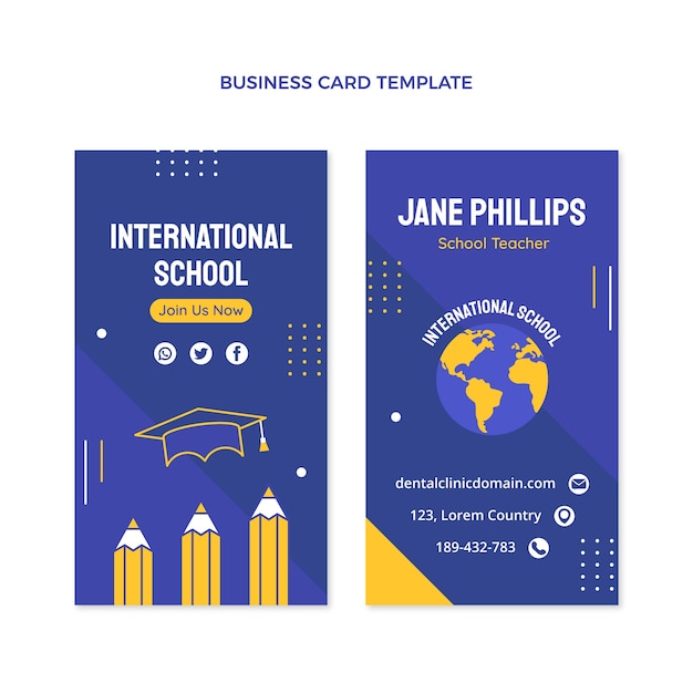 Flat design minimal international school template