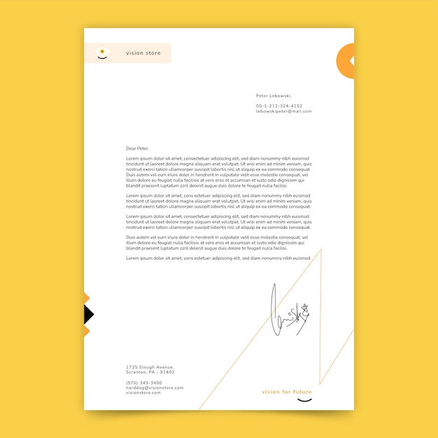 Vector flat design minimal ophthalmologist letterhead