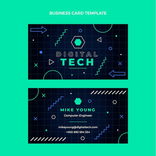 Vector flat design minimal technology business card