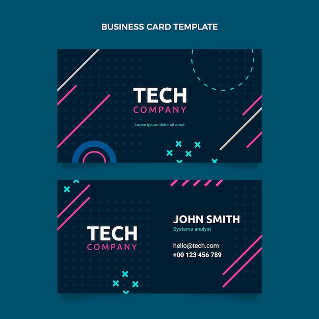 Vector flat design minimal technology horizontal business card