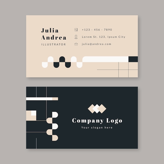 Vector flat design minimalist business card