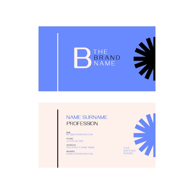 Flat design minimalist business card