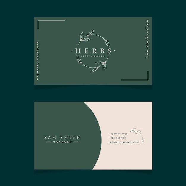 Flat design minimalist business card