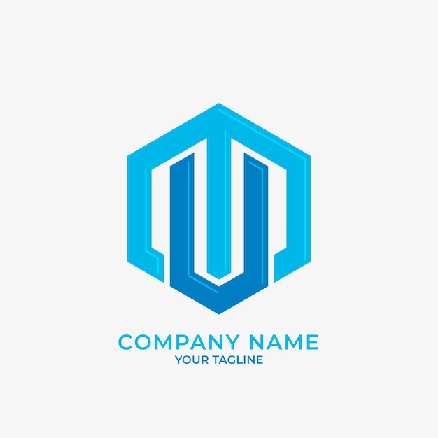 Vector flat design mn and nm logo template