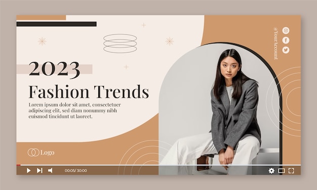 Flat design modecollectie youtube thumbnail