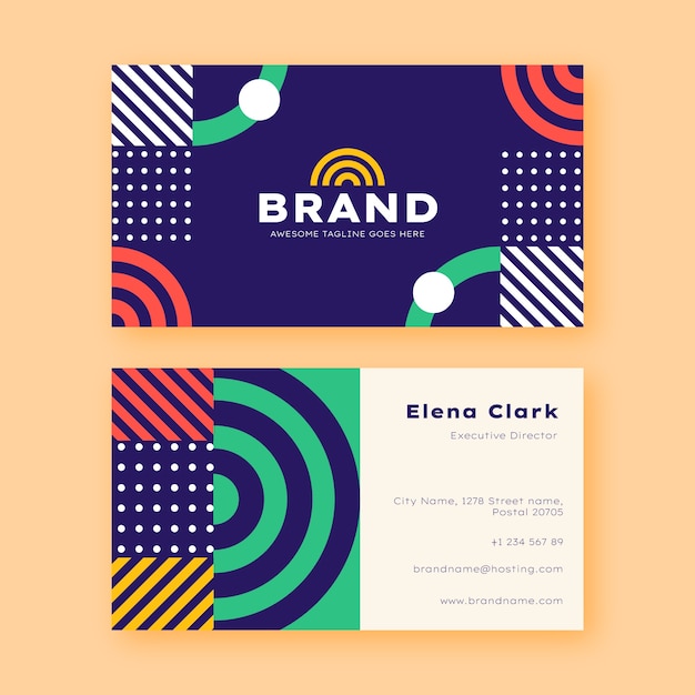 Vector flat design modern business card template