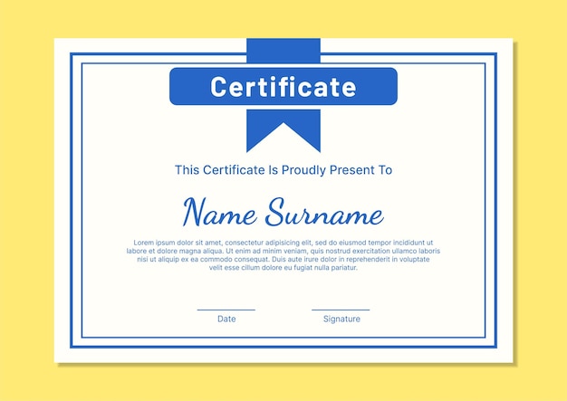 Flat design modern certificate template