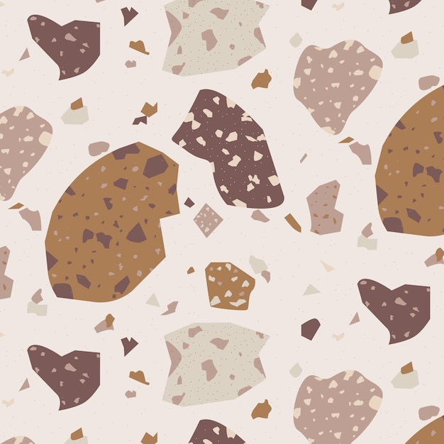 Flat design monochromatic terrazzo pattern