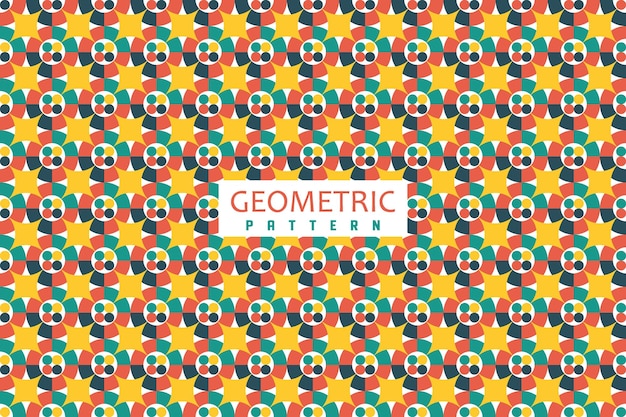 Flat design mosaic pattern in geometric design