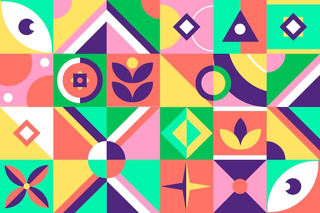 Vector flat design mosaic wallpaper