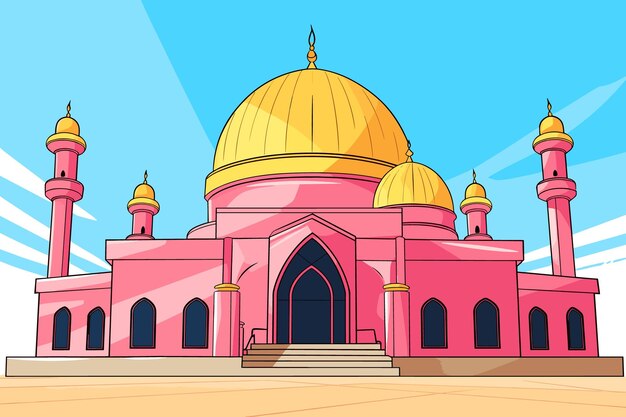 flat design mosque illustration