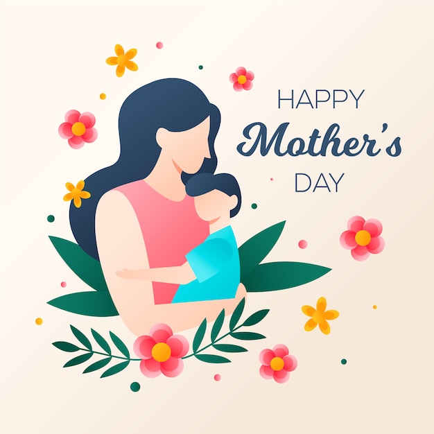 Flat design mothers day concept