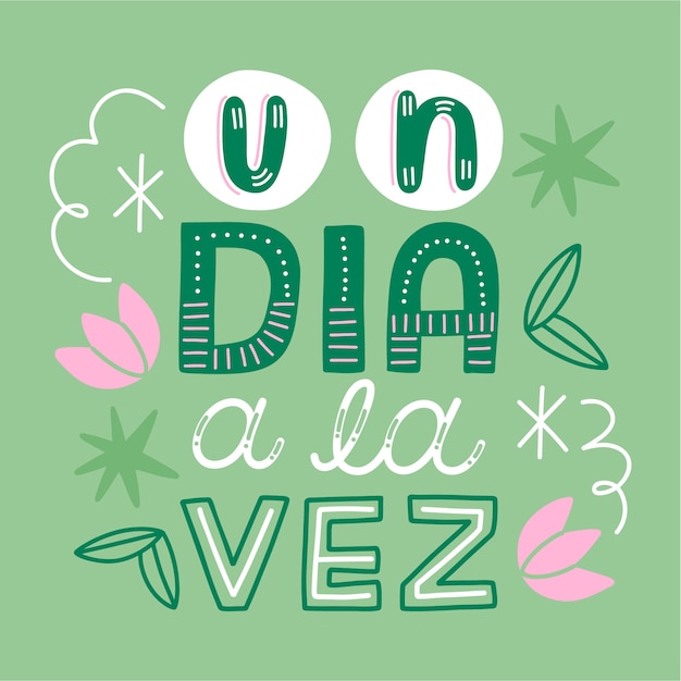 Vector flat design motivational phrases in spanish design