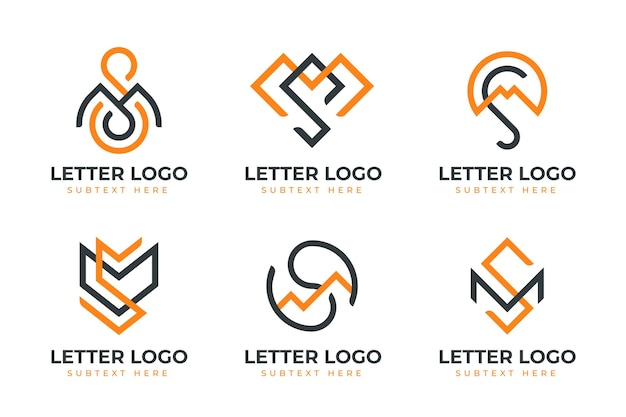 Flat design ms logo template collection