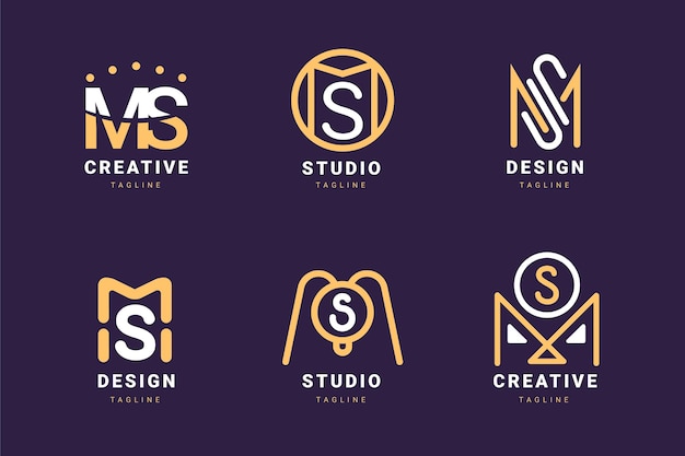 Vector flat design ms logos pack