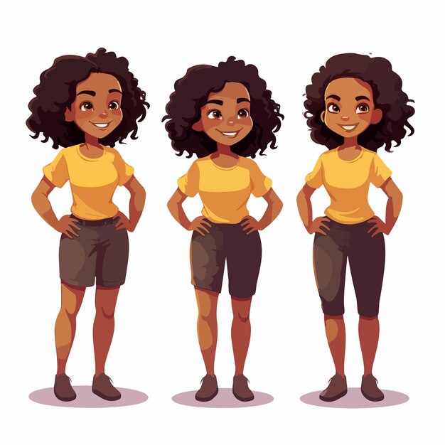 Vector flat design of a multirace woman