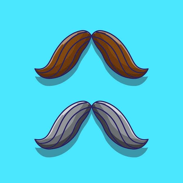 Vector flat design of mustache vector illustration