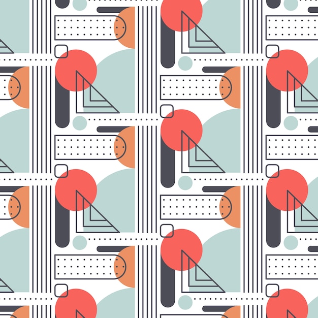 Flat design muted colors pattern illustration