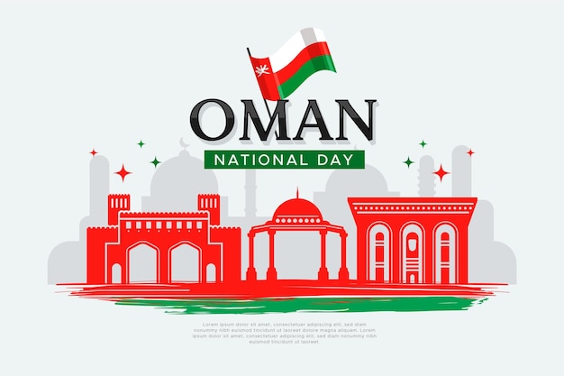 Giornata nazionale di design piatto dell'oman