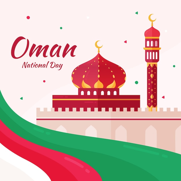 Vector flat design national day of oman