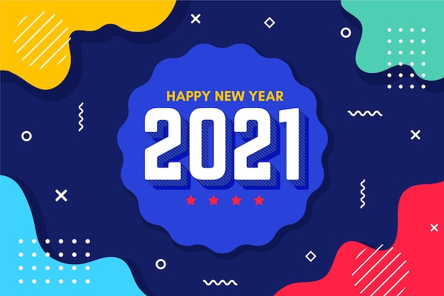 Flat design new year 2021 background