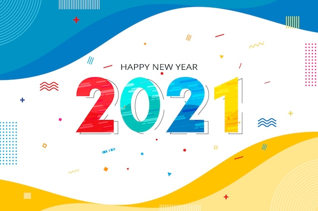 Flat design new year 2021 background