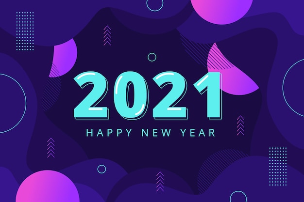 Flat design new year 2021 background