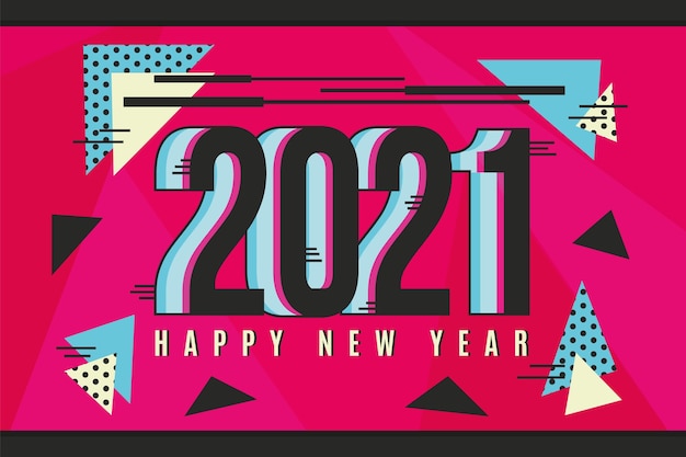 フラットデザイン新年2021