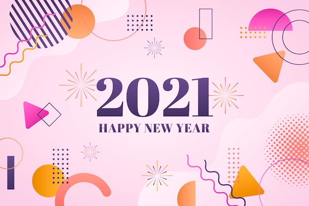 평면 디자인 새해 2021