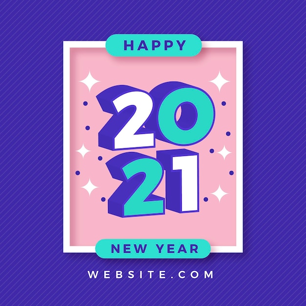 Flat design new year 2021