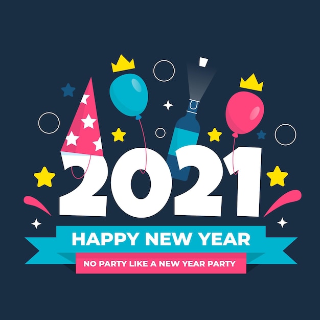 Flat design new year 2021