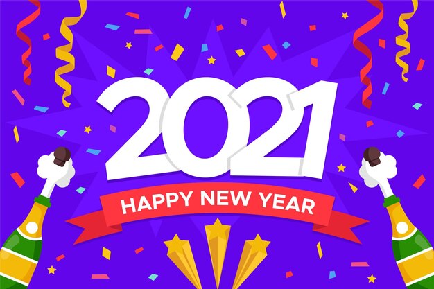 Flat design new year 2021