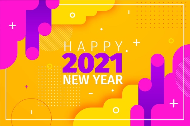 Flat design new year 2021