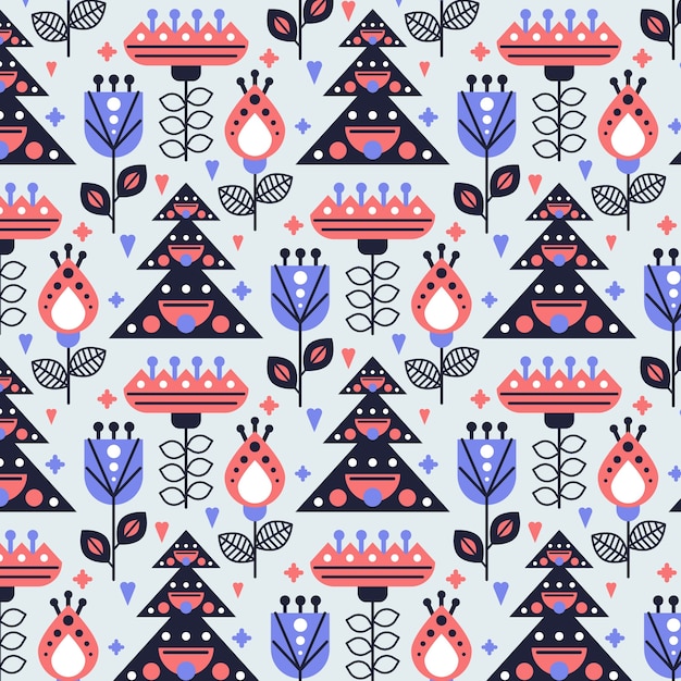 Vector flat design nordic pattern design