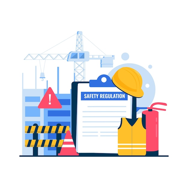 Vector flat design of occupational safety and health administration